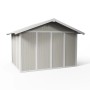Grosfillex Gerätehaus Utility7,5 in Graugrün, Kunststoff-Gartenhaus mit Doppeltür.