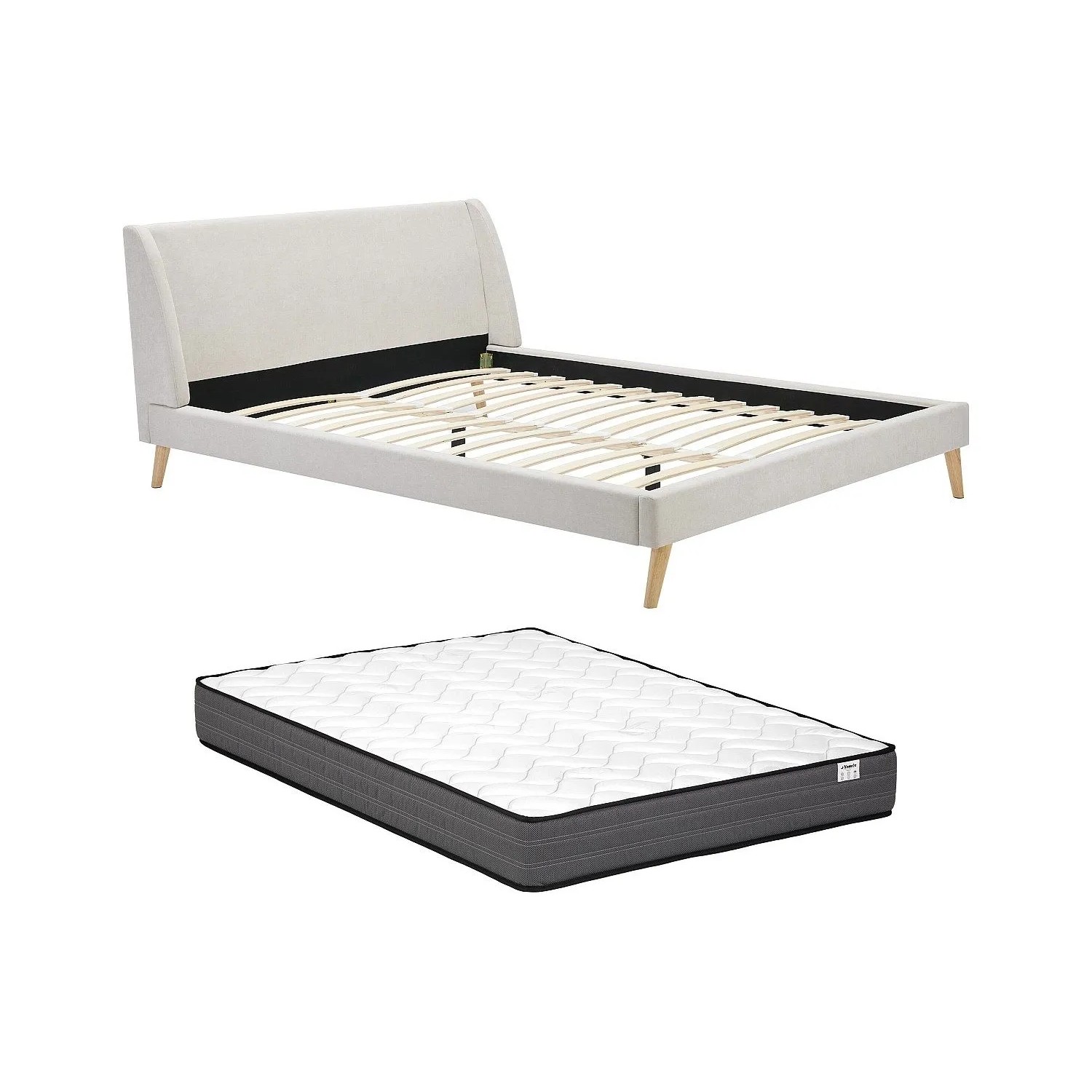 Vente-unique Bettrahmen Benedicte Beige 172 cm
