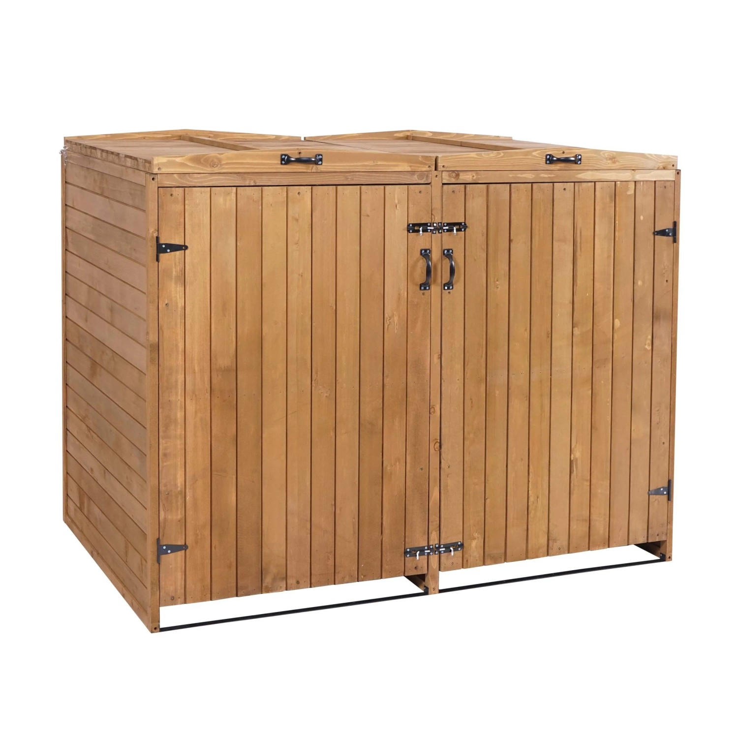 MCW 2er-/4er-Mülltonnenverkleidung H74 Braun 126x158x98cm