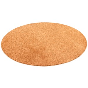 Runder, terrakottafarbener Hochflor Teppich (133cm) von Snapstyle Luna.