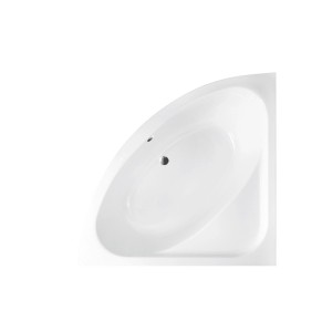 Weiße Bad Land LUKSJA Eckbadewanne aus Acryl, 148x148, mit Ablauf. Modernes Design für Ihr Bad.