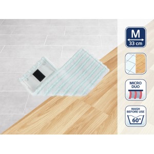 Leifheit Wischbezug Clean Twist M Ergo micro duo für Reinigungsgeräte, 33 cm breit.