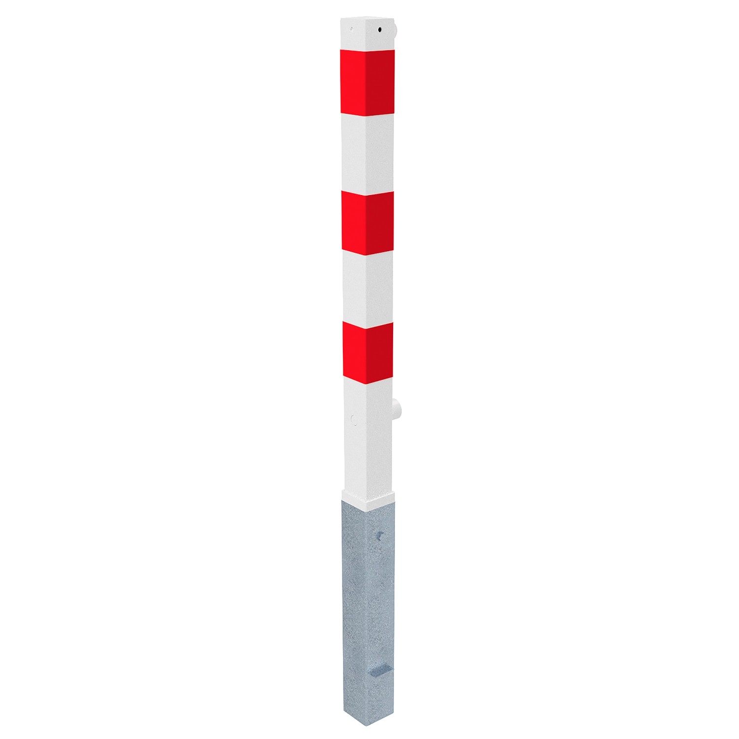 Schake Absperrpfosten Herausnehmbar Dreikant 1 Öse 70 mm x 70 mm Weiß Rot
