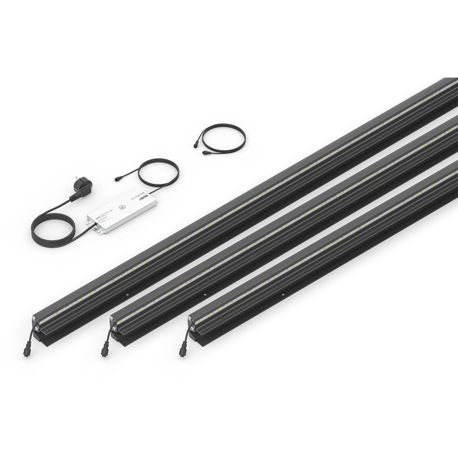 LyghtUp LED-Zaunbeleuchtung Set 3 x LED-Leiste 173,3 cm Netzteil Anthrazit