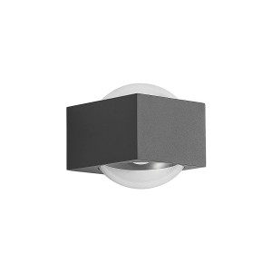 Lucande LED Wandleuchte Außen Almos 9969194 Modern in Schwarz aus Aluminium 2-flammig