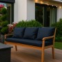 Marineblaues Setgarden Bankkissen für 2-Sitzer Gartenbank, 100x60 + 2x50x56 cm.