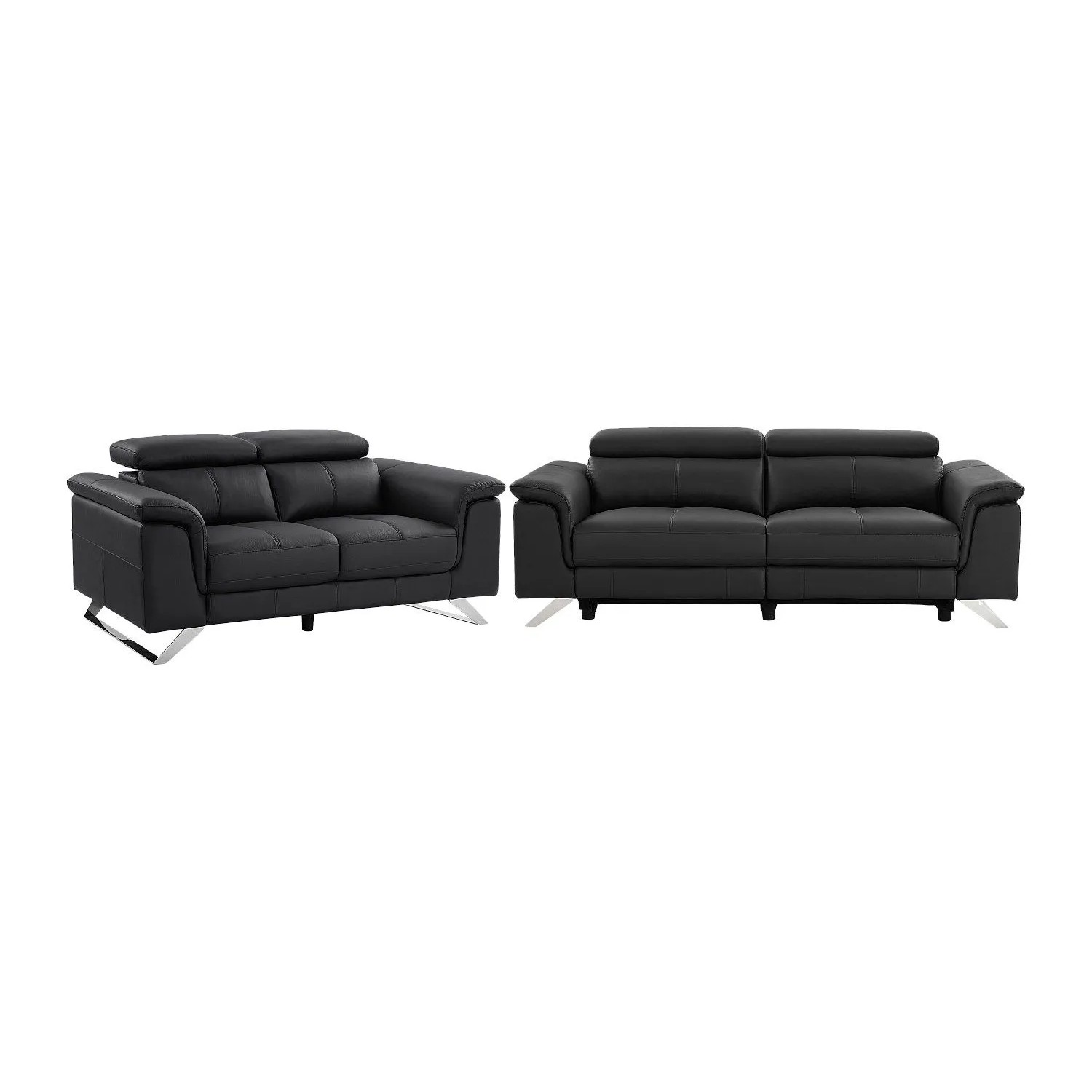 Vente-unique Couchgarnitur Breyt Schwarz 170 cm  220 cm