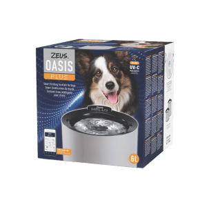 Zeus Smart Trinkbrunnen Oasis Plus Grau 6L für Hunde, mit App-Steuerung.