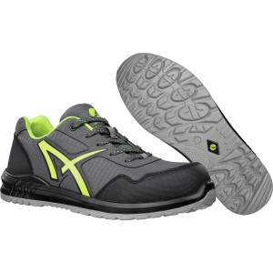 Albatros Sicherheitshalbschuh Drifter Green Low S1P, grau-grün, Größe 45, mit Fiberglaskappe und Durchtrittschutz.