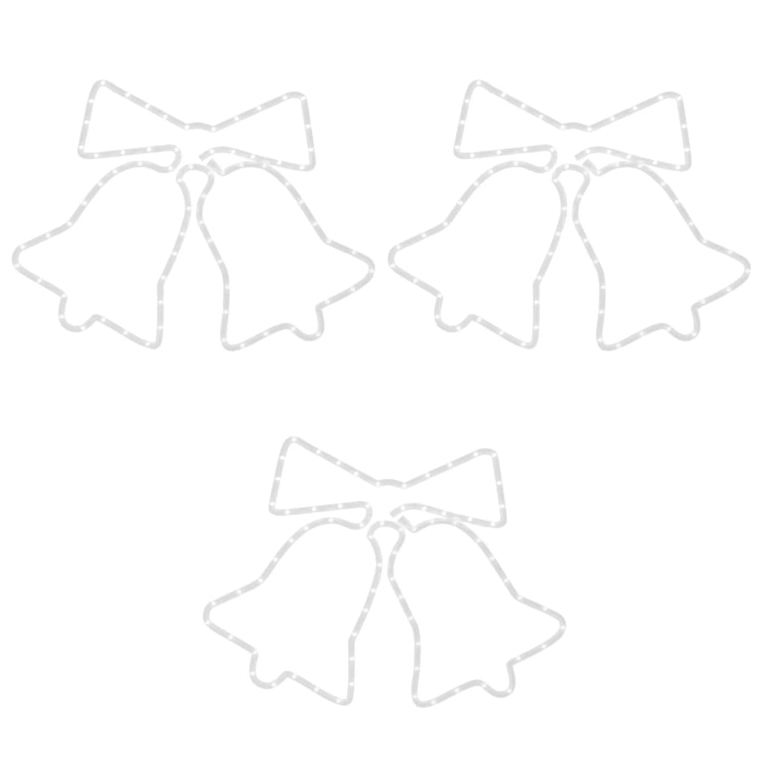 vidaXL LED-Silhouetten 3 Stk Weihnachtsglocken mit 72 LEDs 50x56 cm 3154280