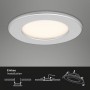 Brilo LED-Einbauleuchte Thin 3er-Set, chrom-matt, warmweißes Licht, inklusive Einbau-Skizze.