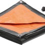 Orange-graue Gewebeplane 3x4m mit Ösen, Bauplane für Garten, Baustelle oder Camping.