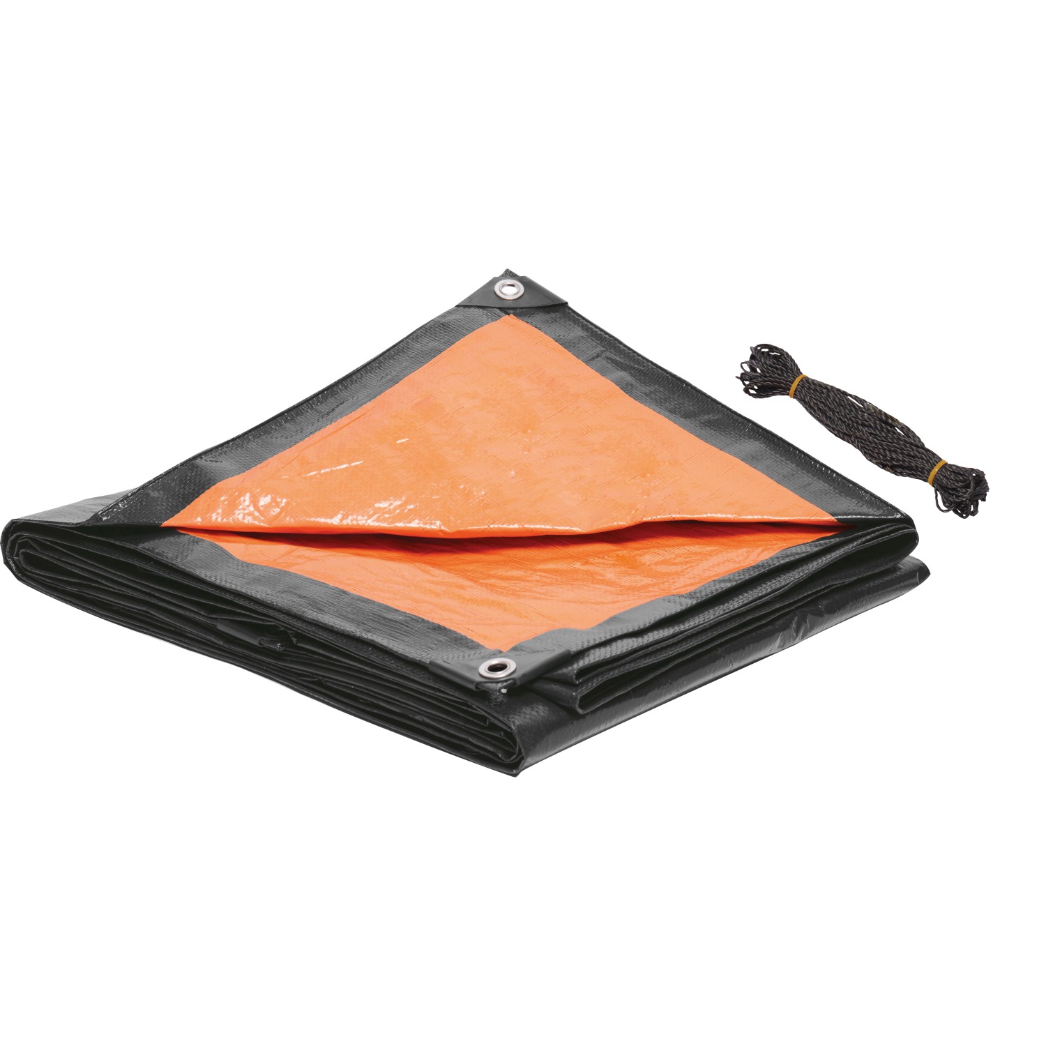 LUX-TOOLS Gewebeplane mit Ösen Tarpaulin Orange-Grau 3 m x 4 m