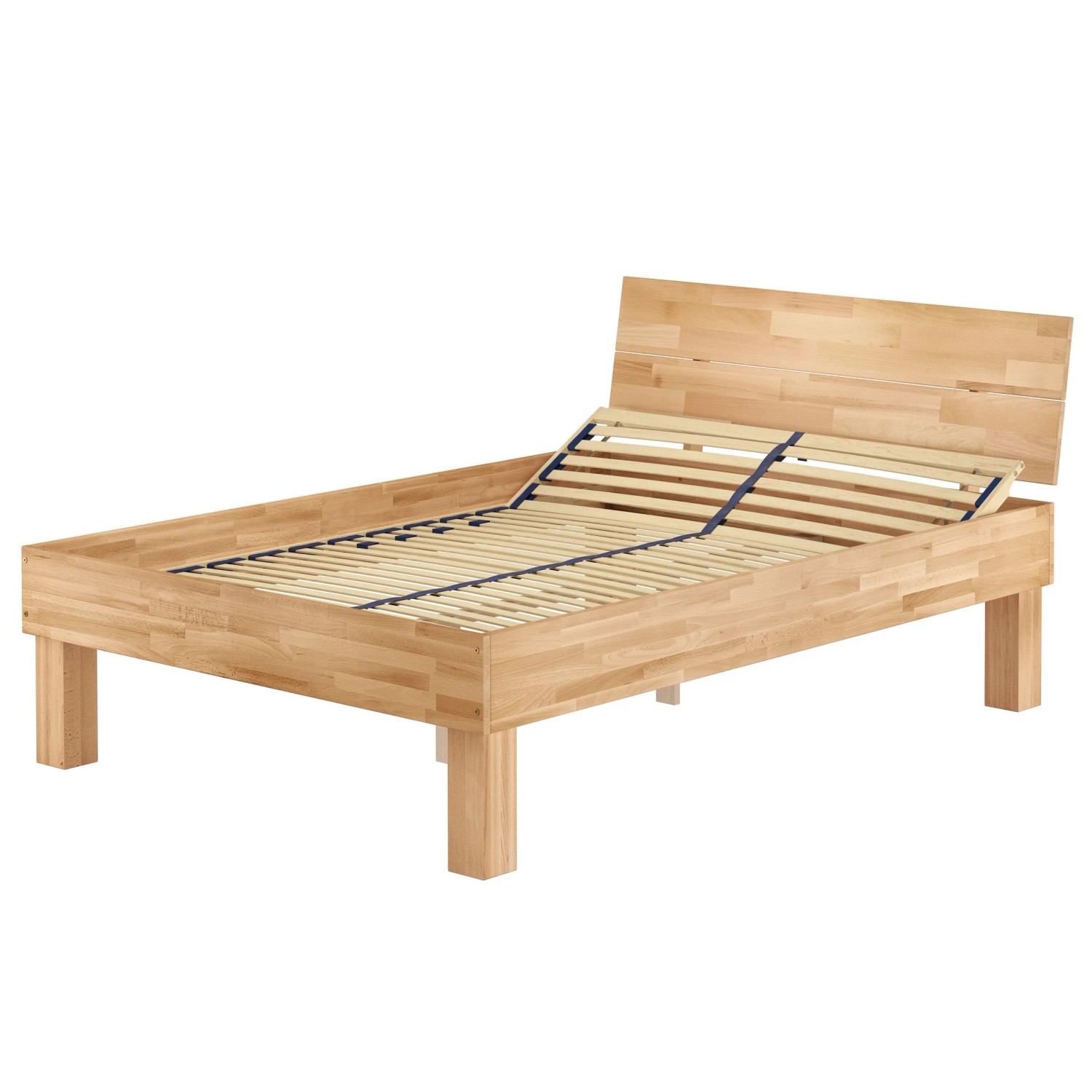Erst-Holz Hohes Seniorenbett 140 x 220 cm Buche Massiv Doppelbett in Überlänge Modell 81 Federholzrahmen inkl.