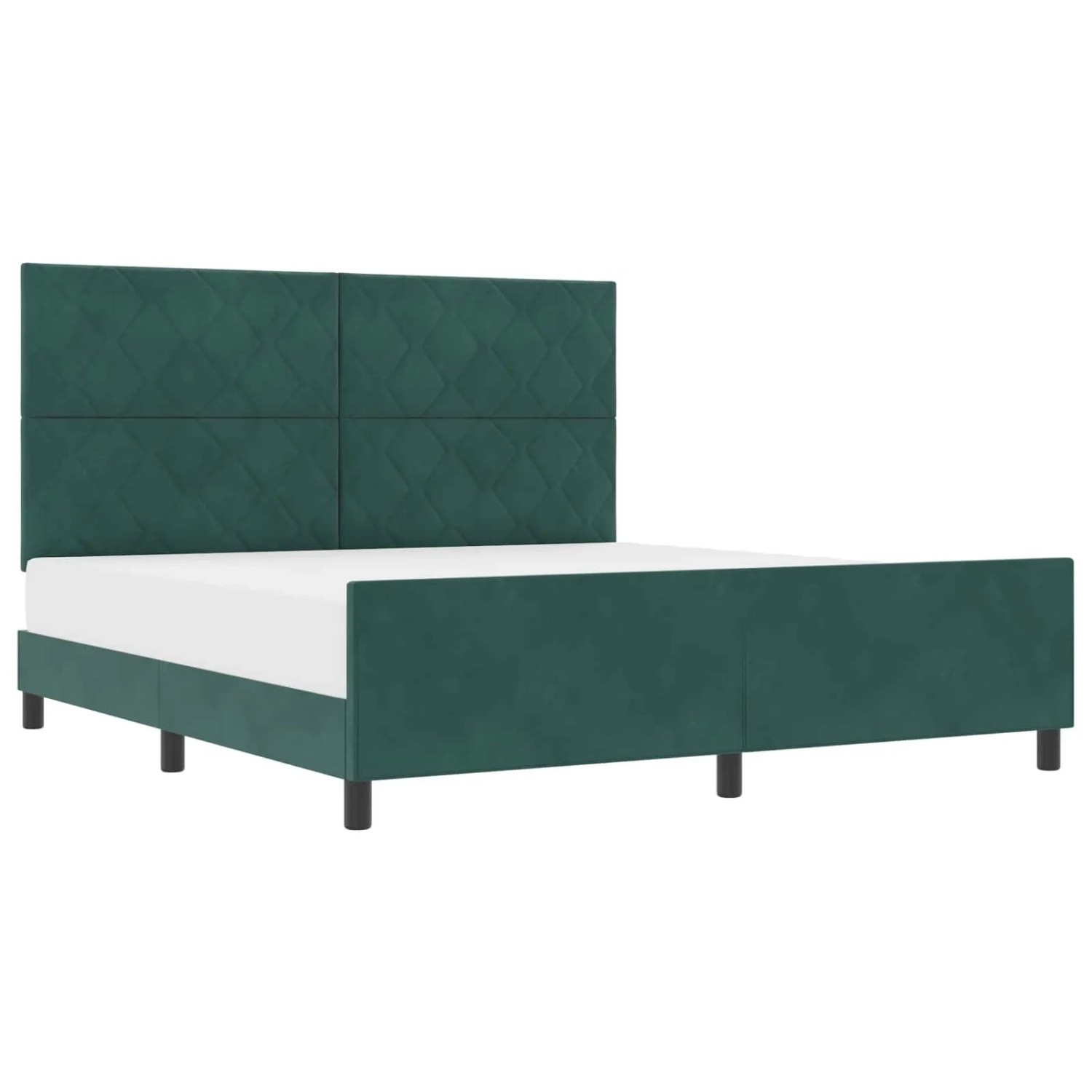 vidaXL Boxspringbett mit Kopfteil Dunkelgrün 180 x 200 cm Samt 3345026