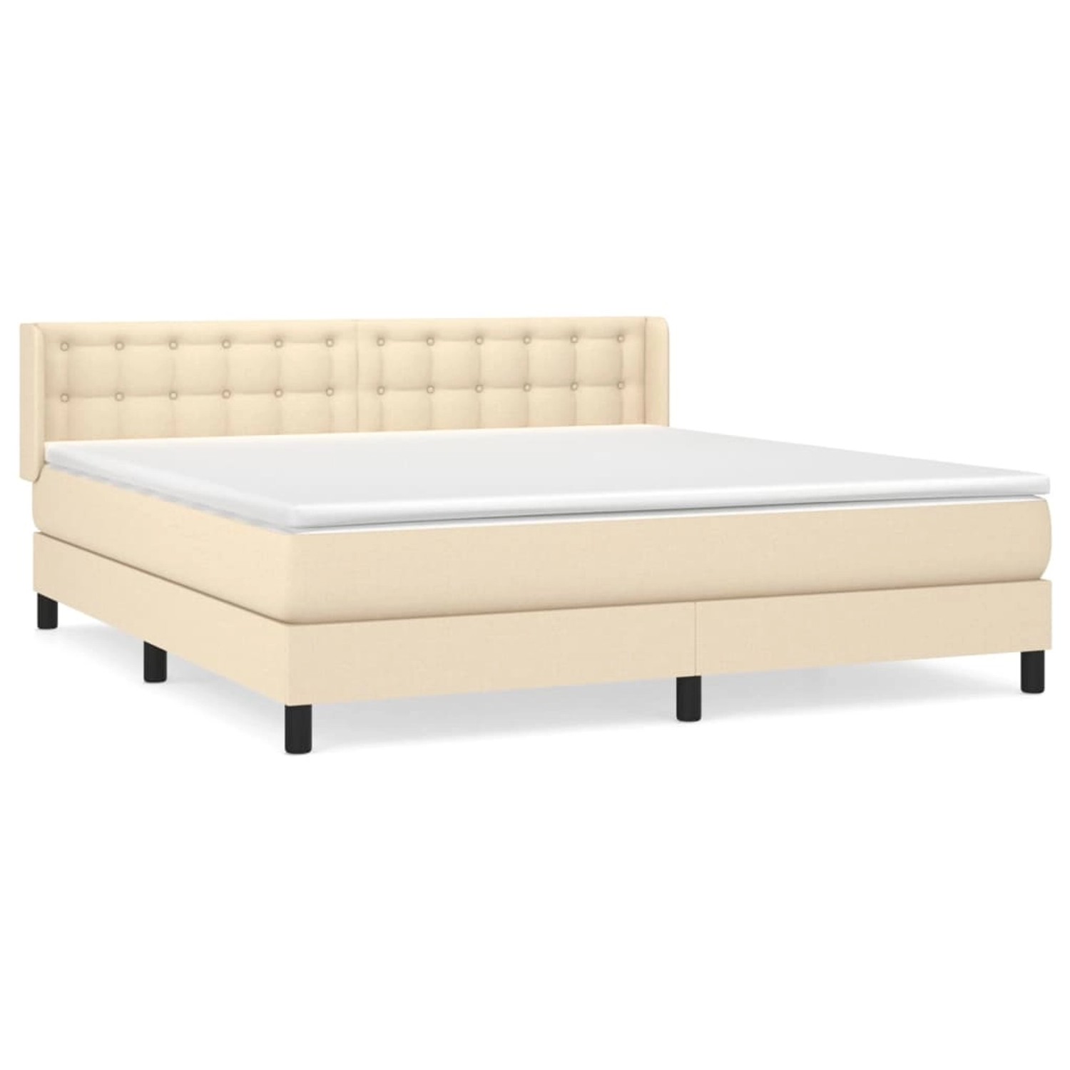 vidaXL Boxspringbett mit Matratze Creme 180x200 cm Stoff 3130054 günstig online kaufen