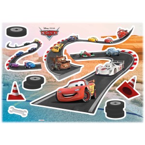 Komar Wandsticker Cars Track, selbstklebende Deko für Kinderzimmer.