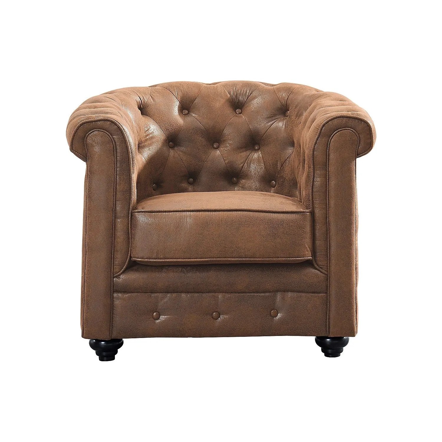 Vente-unique Sessel Mit Gerader Rückenlehne Chesterfield Braun 82 cm