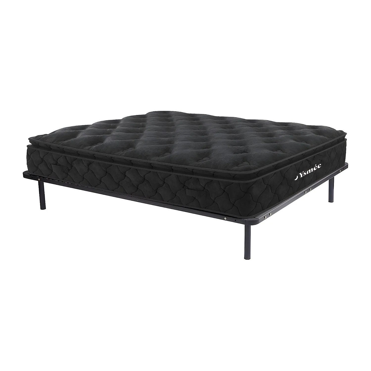 Vente-unique Matratze Und Lattenrost Black Dream Schwarz 198 cm  200 cm  3.8 cm