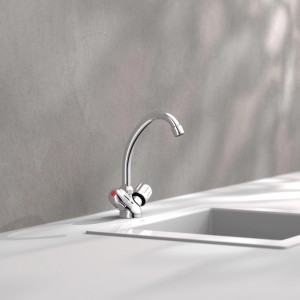 Schütte Niederdruck Spültischarmatur Peruzzi, Chrom, vor Spüle