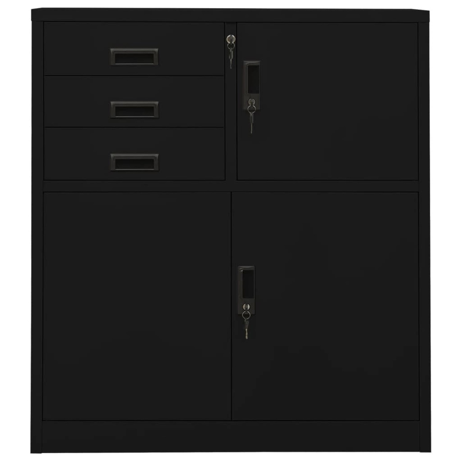 Büroschrank Schwarz 90x40x102 Cm Stahl günstig online kaufen
