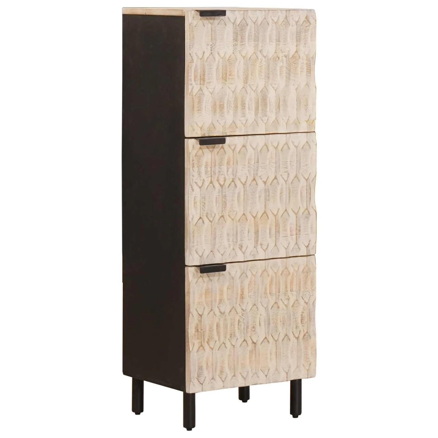 vidaXL Highboard mit Tür Weiße Gewaschene Oberfläche 40 x 33 x 110 cm 4017893