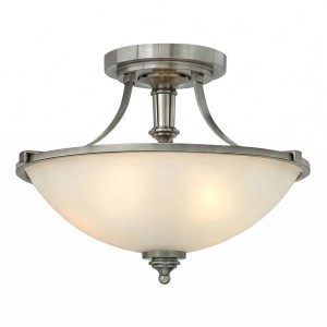 Licht-Erlebnisse Deckenleuchte Metall Glas Ø 40,6 CM Nickel Antik Weiß 3X E27 Jugendstil