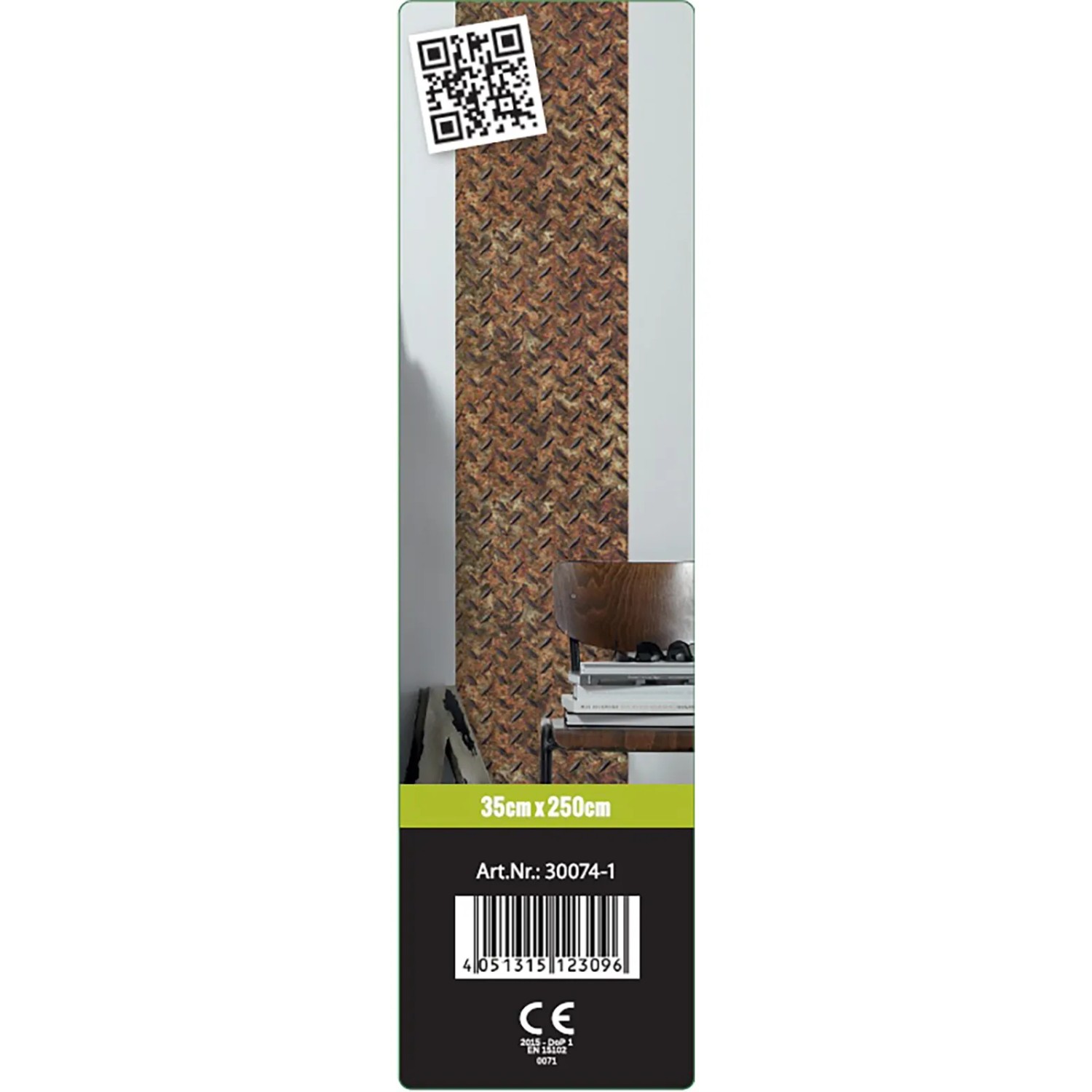 Bricoflor Rost Tapete, selbstklebendes Wandpanel im Industrial Style in Rostbraun.