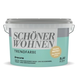 Schöner Wohnen Trendfarbe Frozen, matte Wandfarbe im 2,5 l Eimer.