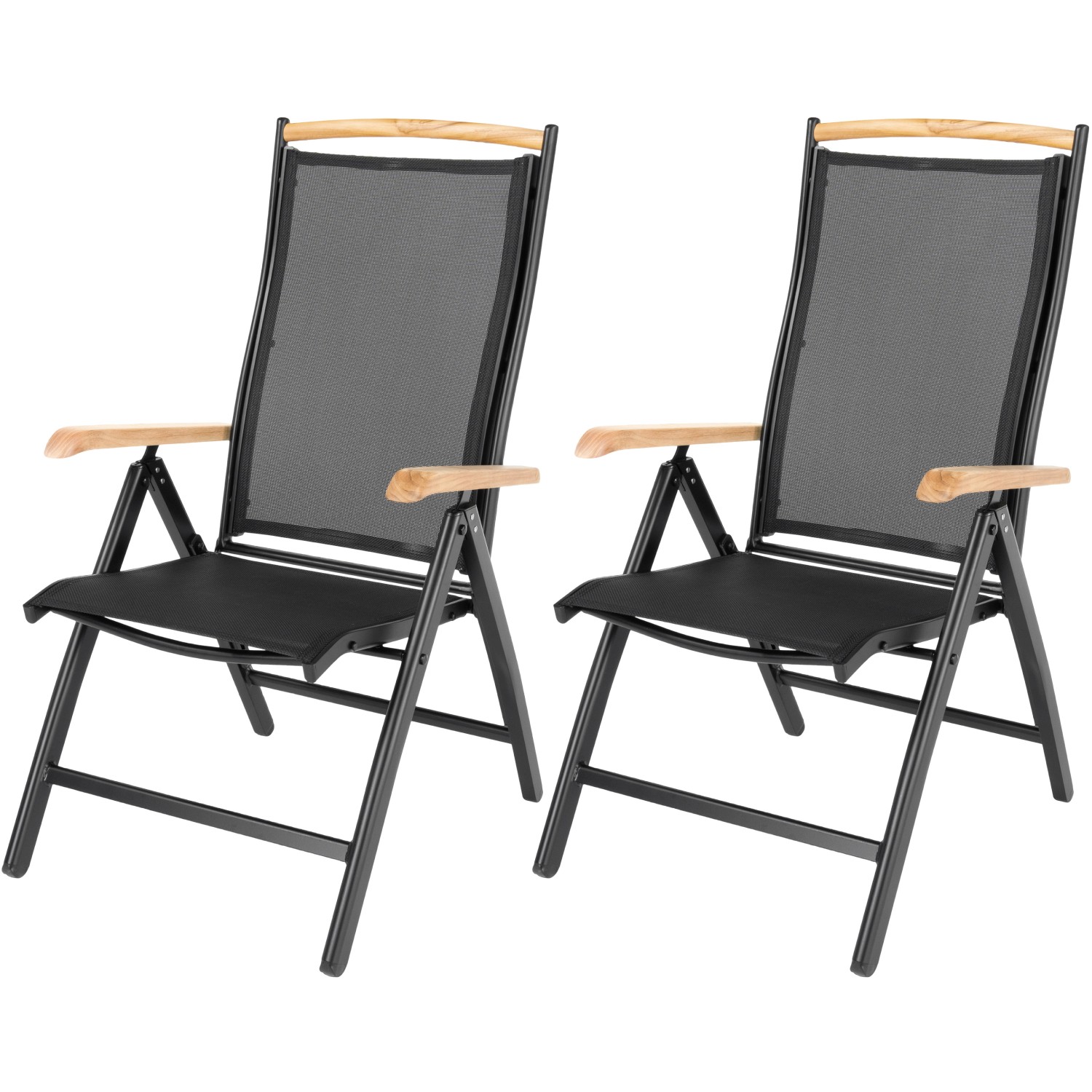 ib style Gartenstuhl 2er Set Diplomat Klappstuhl aus Aluminium und Teakholz günstig online kaufen