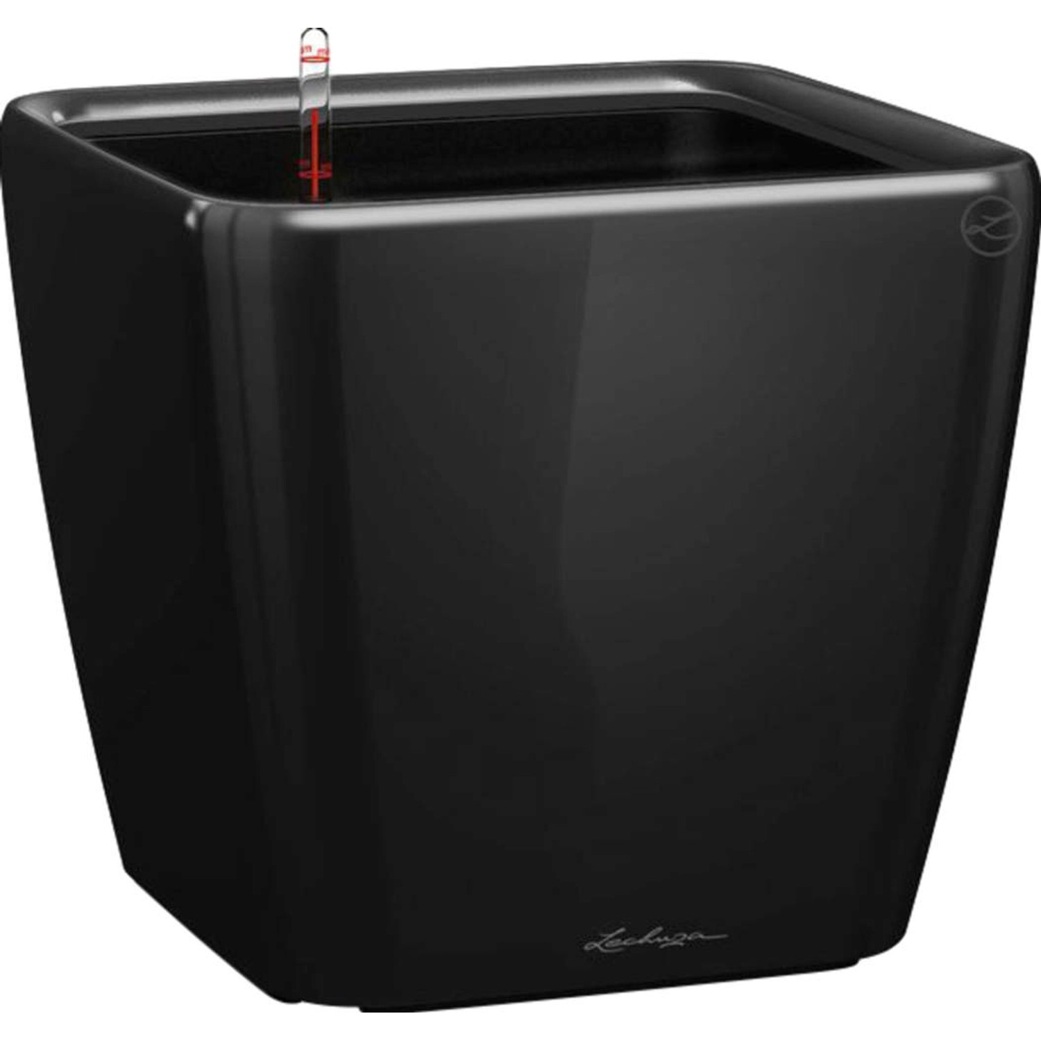 Lechuza Pflanzgefäß Quadro Premium LS 22 cm x 22 cm x 21 cm Schwarz hochglanz