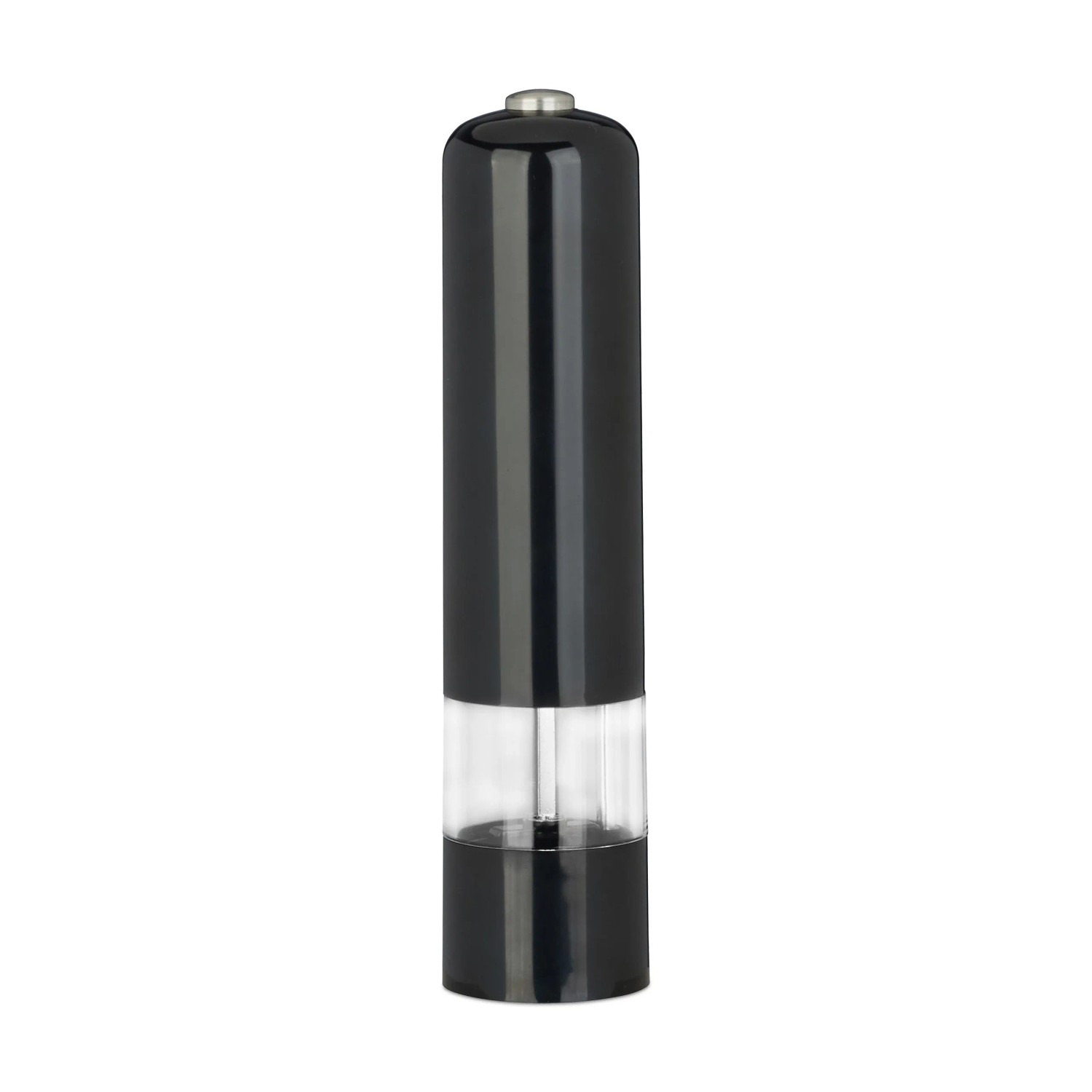 Relaxdays Pfeffermühle 2er Set Kunststoff Keramik Schwarz Weiß Elektrisch Verstellbar LED 23 cm x 5 cm x 5 cm