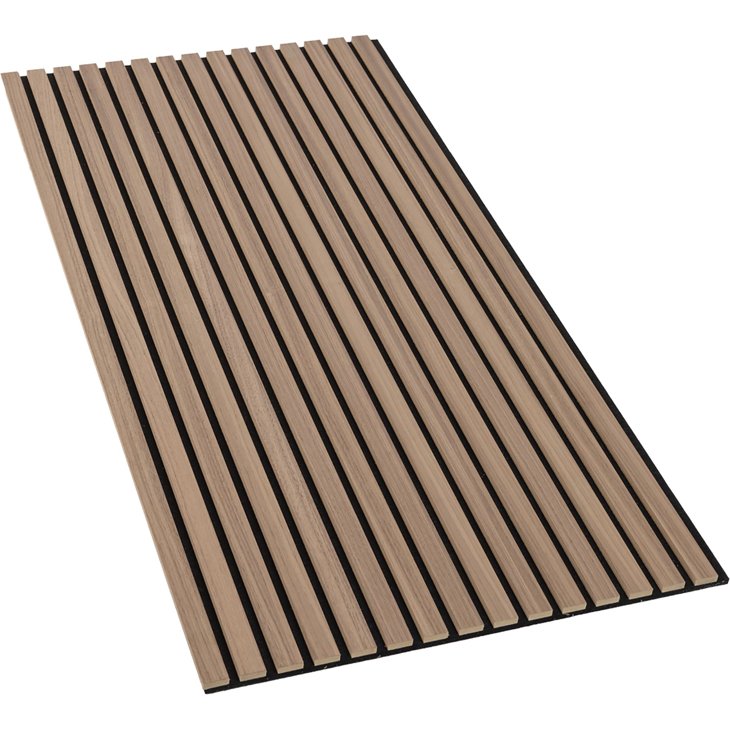 Akustikpaneel Wandverkleidung Walnuss MDF Natur Akustikfilz Schwarz 119,8 cm