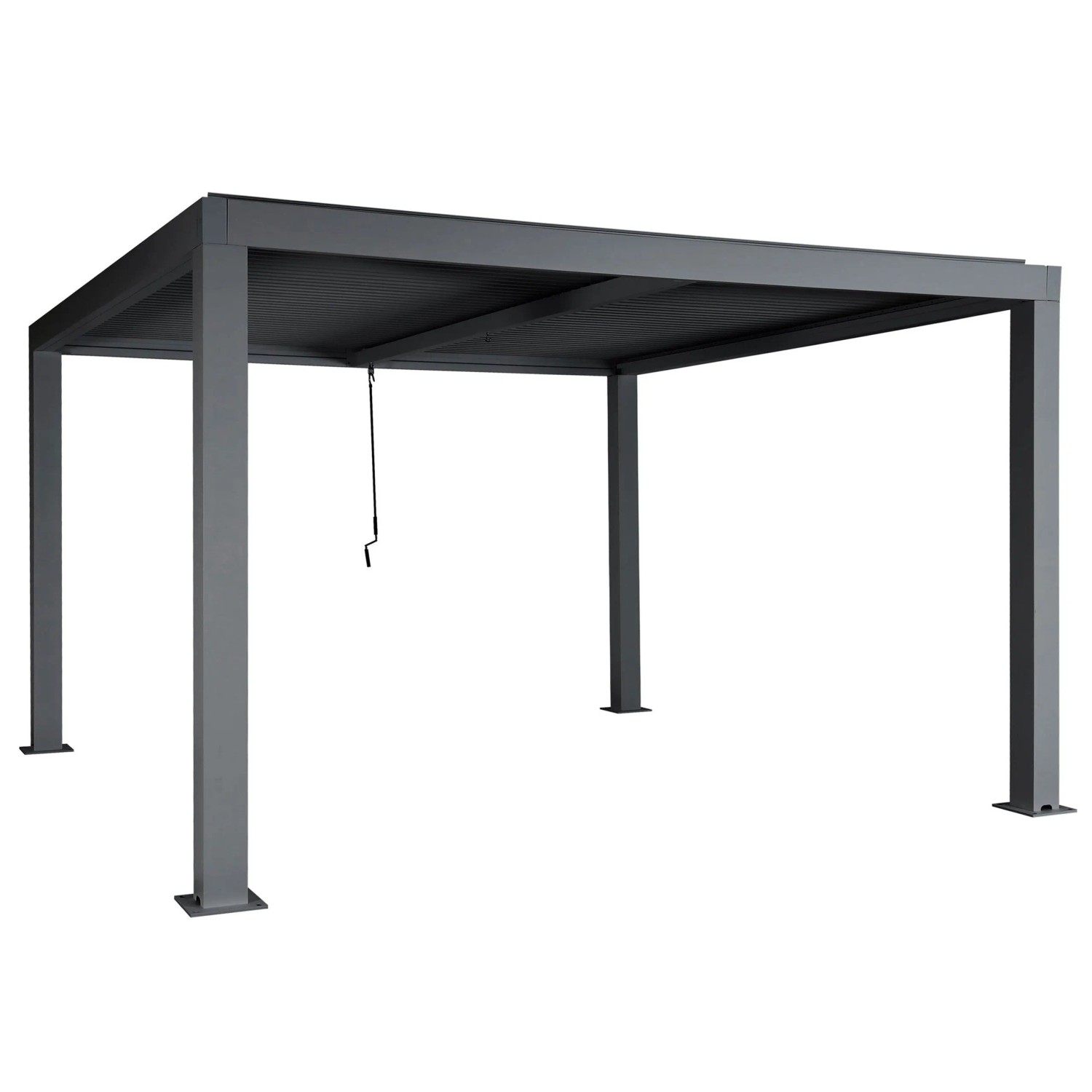 BERLINLODGE Pergola HxBxT 220x400x300cm Gartenpavillon Lamellen-Pavillon Anthrazit 10cm-Aluminium-Gestell Regenrinne Sturmfest