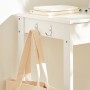 Detailansicht: Weißer SoBuy Schreibtisch mit Haken und Schublade. Computertisch für Arbeitszimmer.