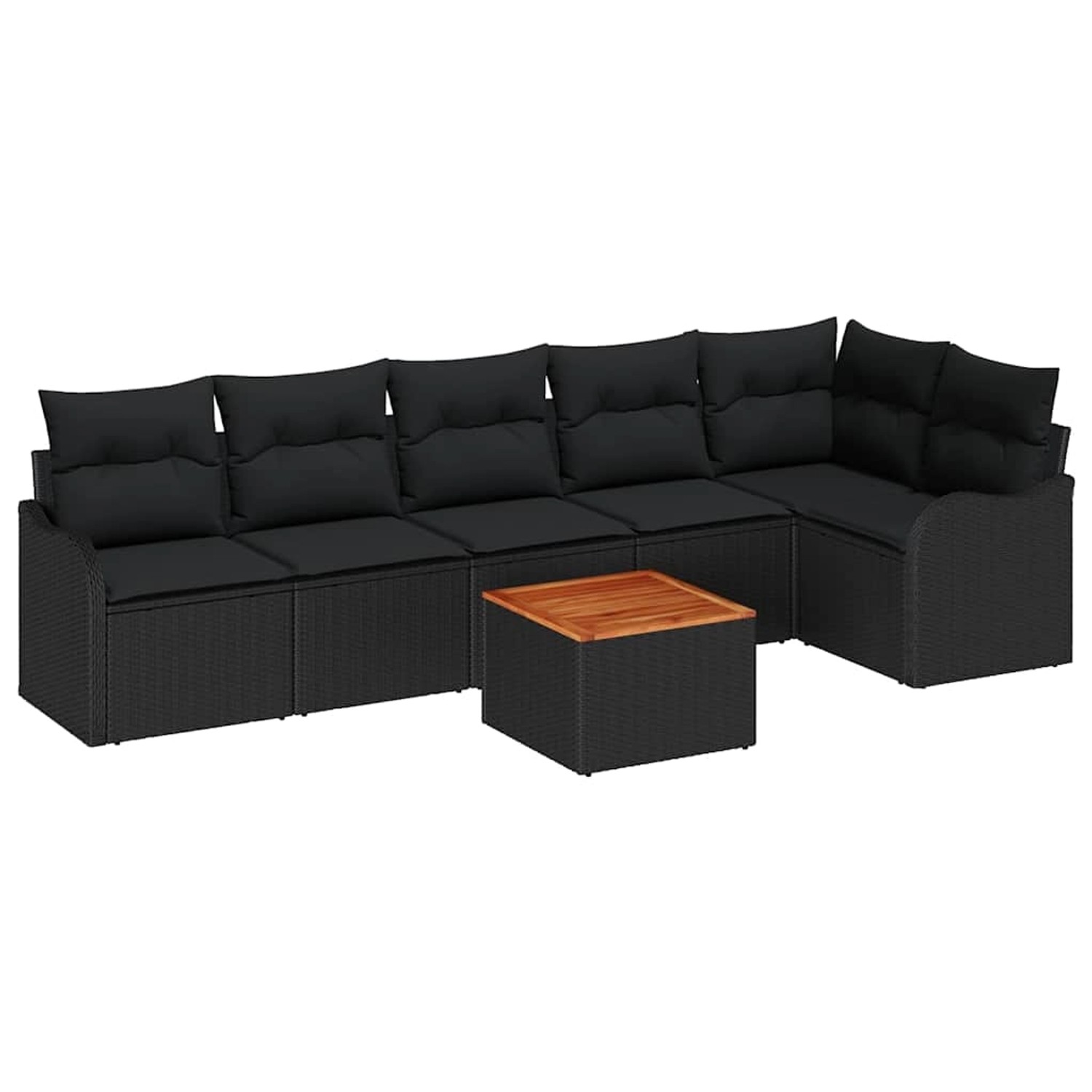 vidaXL Garten-Sofa-Set 7-Tlg Schwarz Poly Rattan 3347464 günstig online kaufen