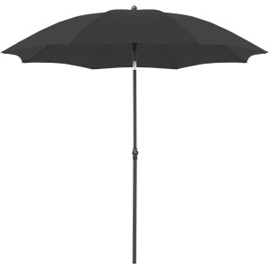 Doppler Marktschirm, Ø 208 cm, Anthrazit. Sonnenschirm mit Handöffner für Garten und Terrasse.