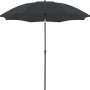 Doppler Marktschirm, Ø 208 cm, Anthrazit. Sonnenschirm mit Handöffner für Garten und Terrasse.