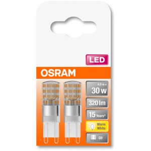 Osram G9 LED-Leuchtmittel 2er Set, 2,6W, warmweiß, 320lm.