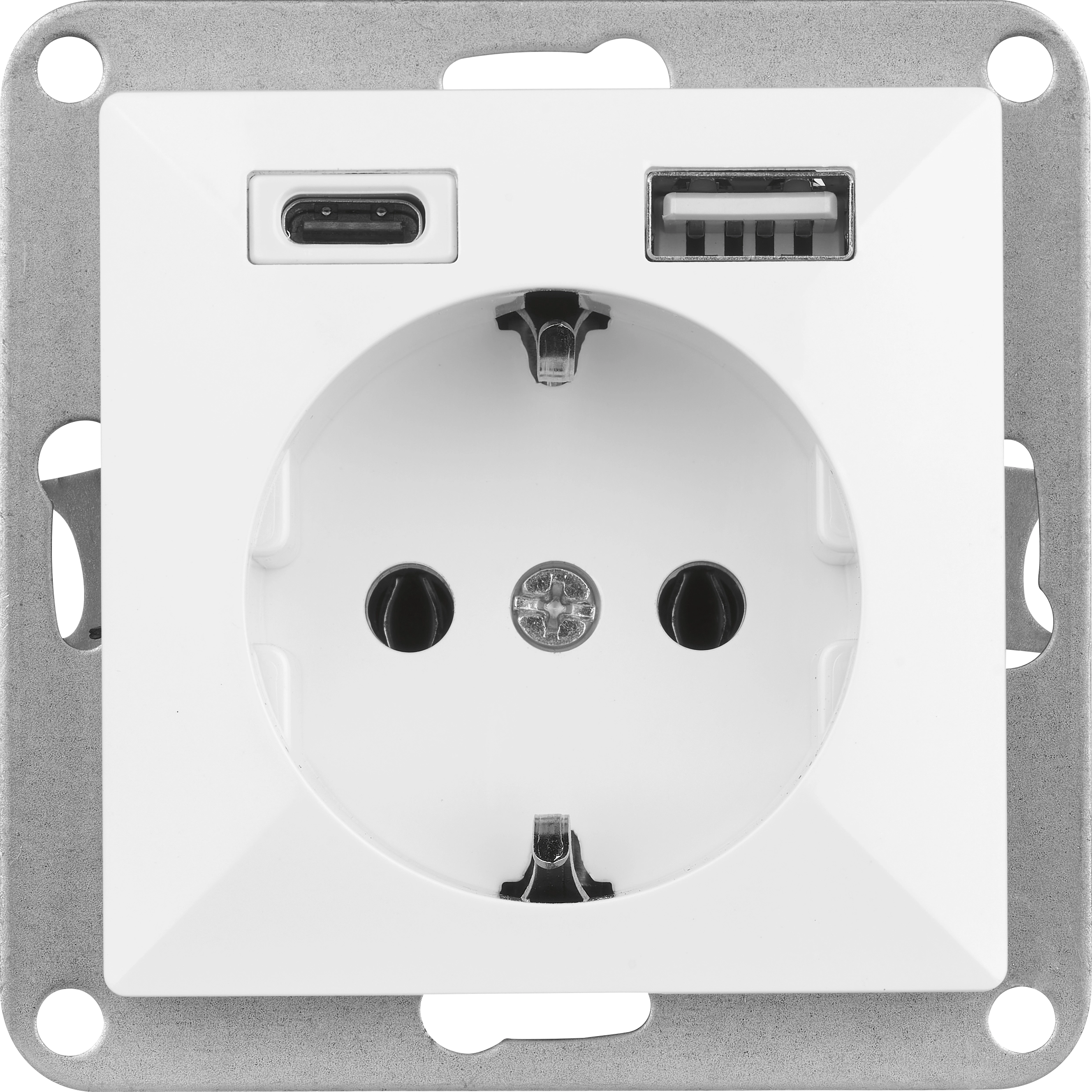 Schutzkontakt-Steckdose Jule Unterputz mit 2 USB-Ports Weiß kaufen bei OBI