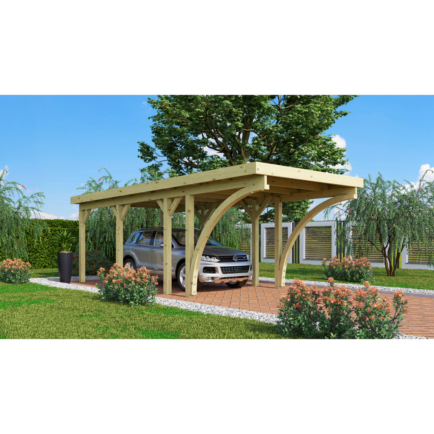 Karibu Einzelcarport Classic Holz Kesseldruckimprägniert 273 cm x 586 cm günstig online kaufen