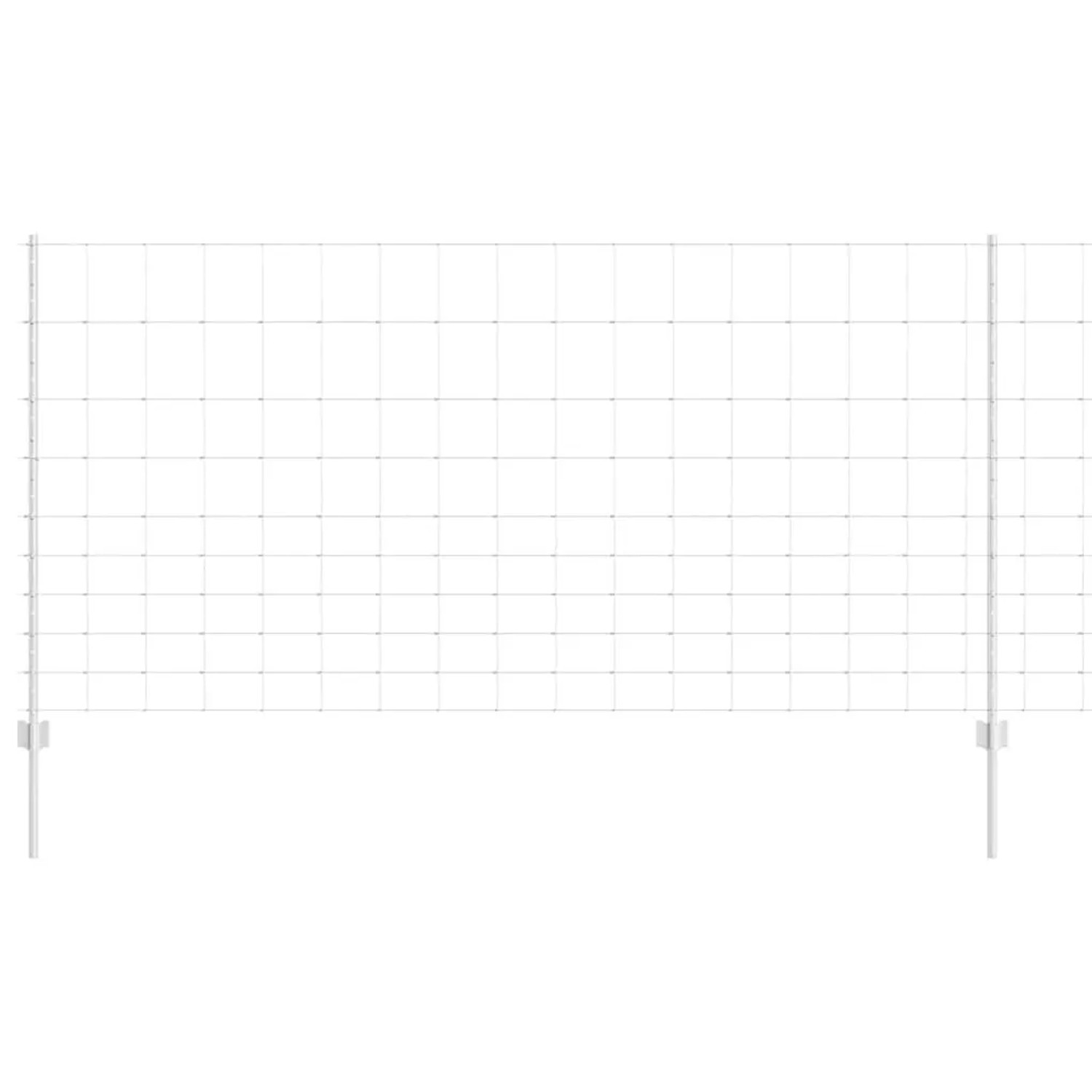 vidaXL Zaun mit Pfosten Silber 1,2 x 25 m Stahl 3337122 günstig online kaufen