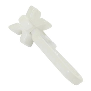 Weißer X-Gelenkgleiter Leon mit Faltenlegehaken für Gardinen, 20 Stück.