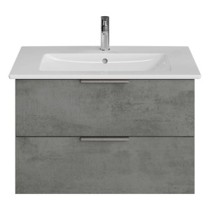 Steinkamp Waschtischunterschrank Living 2.0 Oxid Dunkelgrau mit Villeroy&Boch Waschtisch