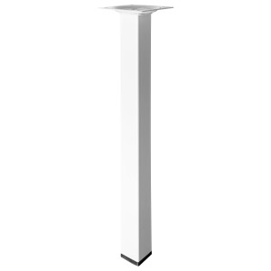 Weißes, eckiges Hettich Tischbein, 300 mm hoch, für Möbel.