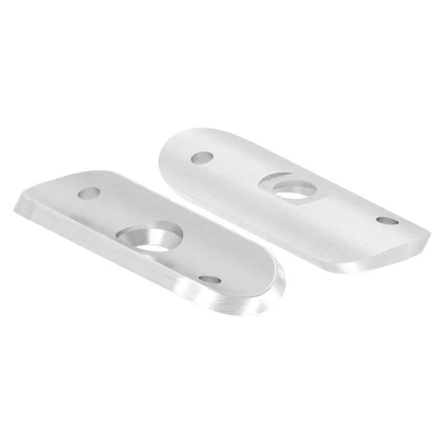 FeNau Handlaufanschlussplatte Edelstahl V2A 63x25x4 mm Für Rohr Ø 33,7 mm Bohrungen Versetzt