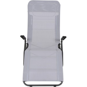 Graue Siena Garden Kippliege Anco, verstellbare Sonnenliege mit Stahlgestell für Garten und Terrasse.