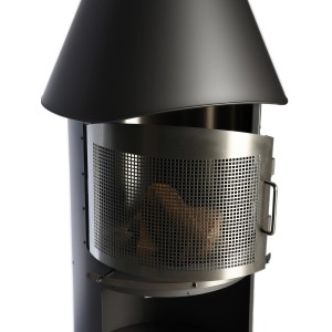 Buschbeck Funkenschutztür Sydney für Gartenkamin, schützt vor Funkenflug beim Grillen mit Holz.