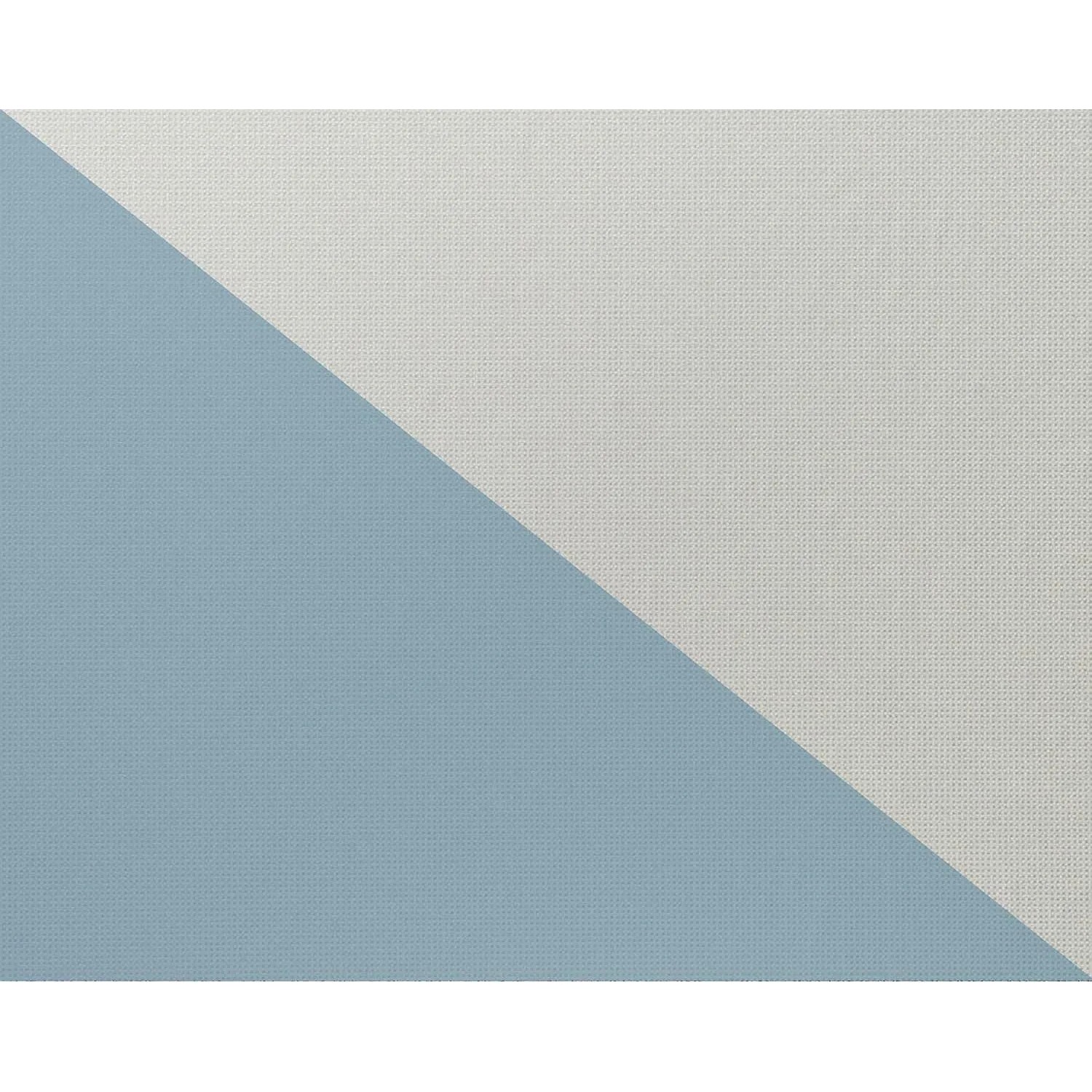 Detailansicht: Weiße und blaue, überstreichbare Vliestapete mit Stoffstruktur.