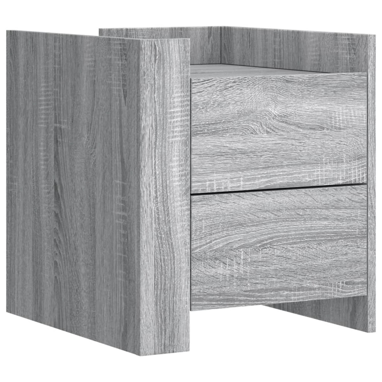 vidaXL Nachttisch Grau Sonoma 45x50x50 cm Holzwerkstoff Modell 3 günstig online kaufen